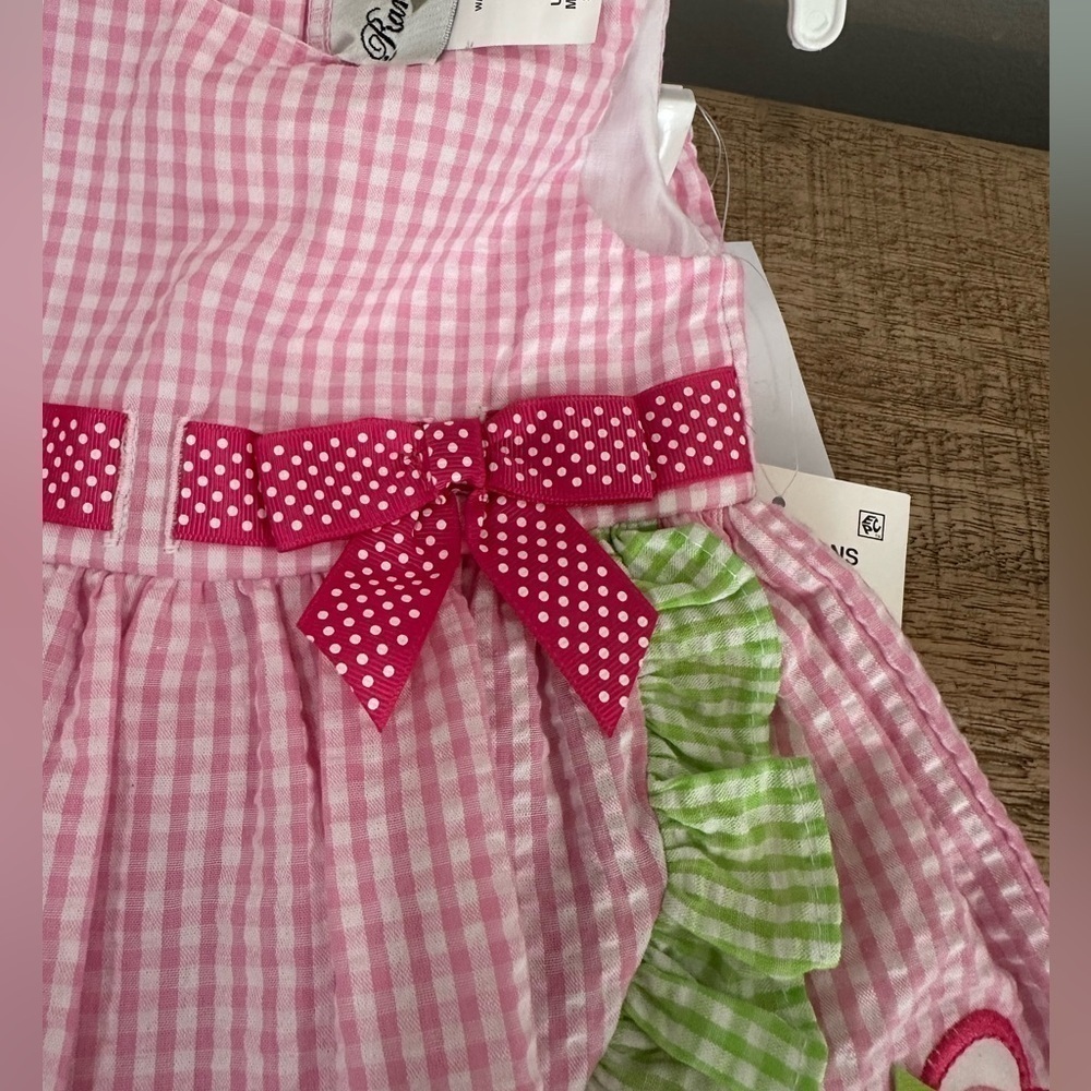 Rare Editions Seersucker Butterfly Dress | Size 3-6 Months | NWT - Picture 6 of 9